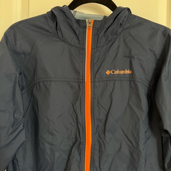 Columbia Navy Blue and Orange Windbreaker / Rain Jacket, L (14/16) - Picture 3 of 14